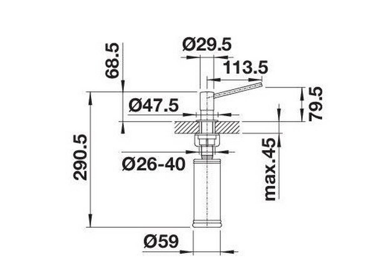 SPÜLMITTELSPENDER  - Chromfarben, Basics, Metall (4,8/7,3/13,6cm) - Blanco