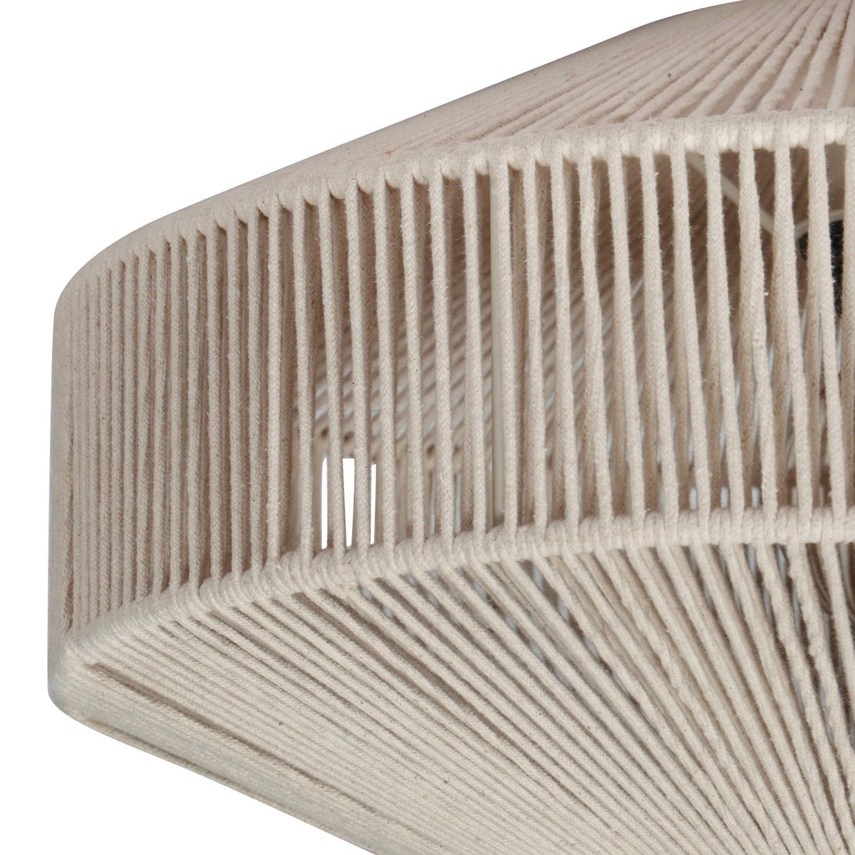 DECKENLEUCHTE  46/31 cm    - Weiss/Beige, Natur, Textil/Metall (46/31cm) - Trio Leuchten