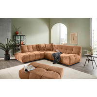 ECKSOFA Chenille Koralle  - Koralle/Schwarz, Modern, Kunststoff/Textil (250/284cm) - Livetastic