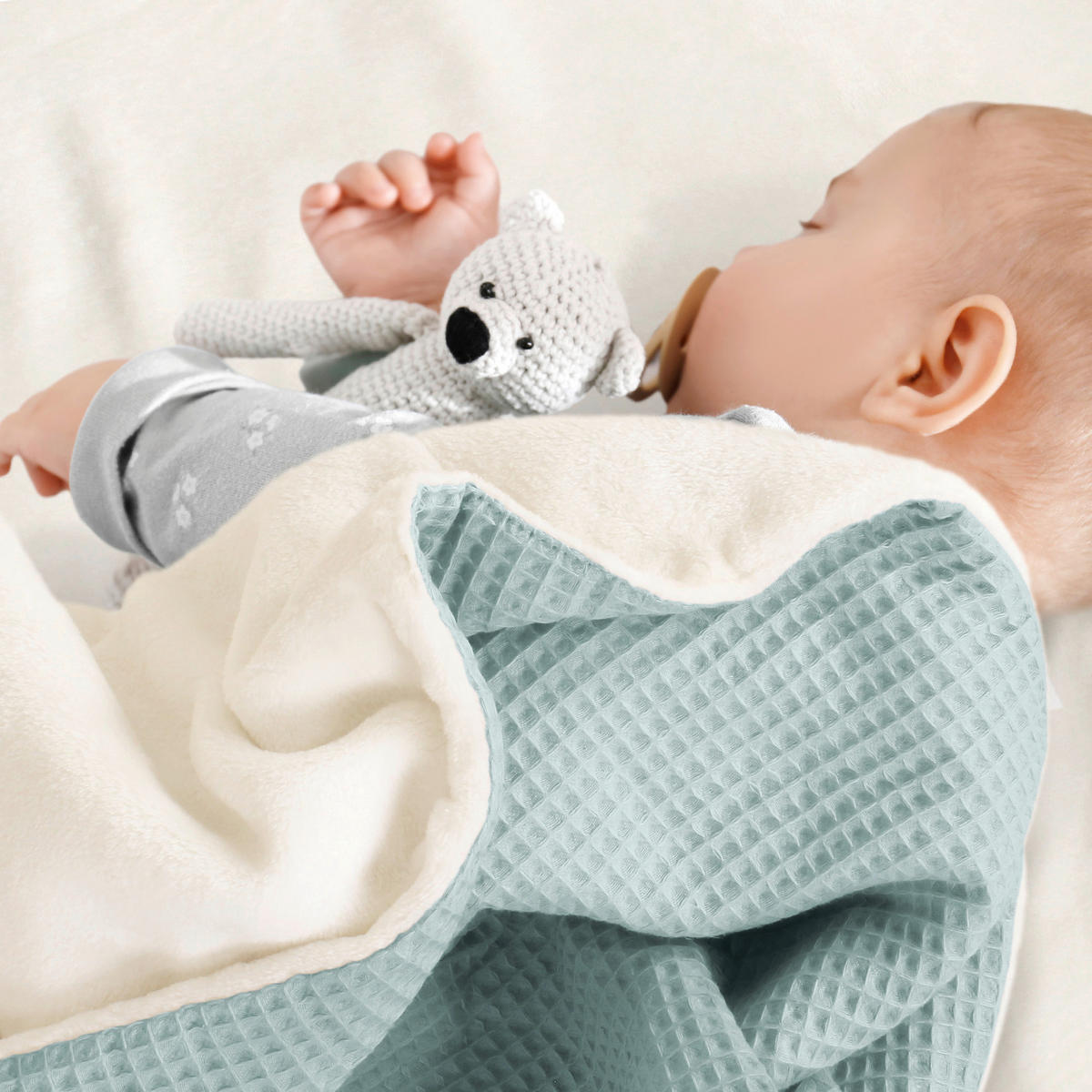 SCHMUSEDECKE  100/75 cm  - Hellblau, Basics, Textil (100/75cm) - Babybay