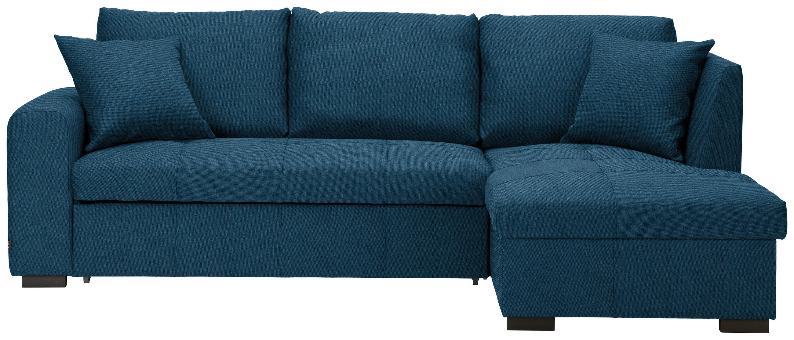 ECKSOFA in Webstoff Blau  - Blau/Schwarz, Design, Kunststoff/Textil (238/158cm) - Livetastic