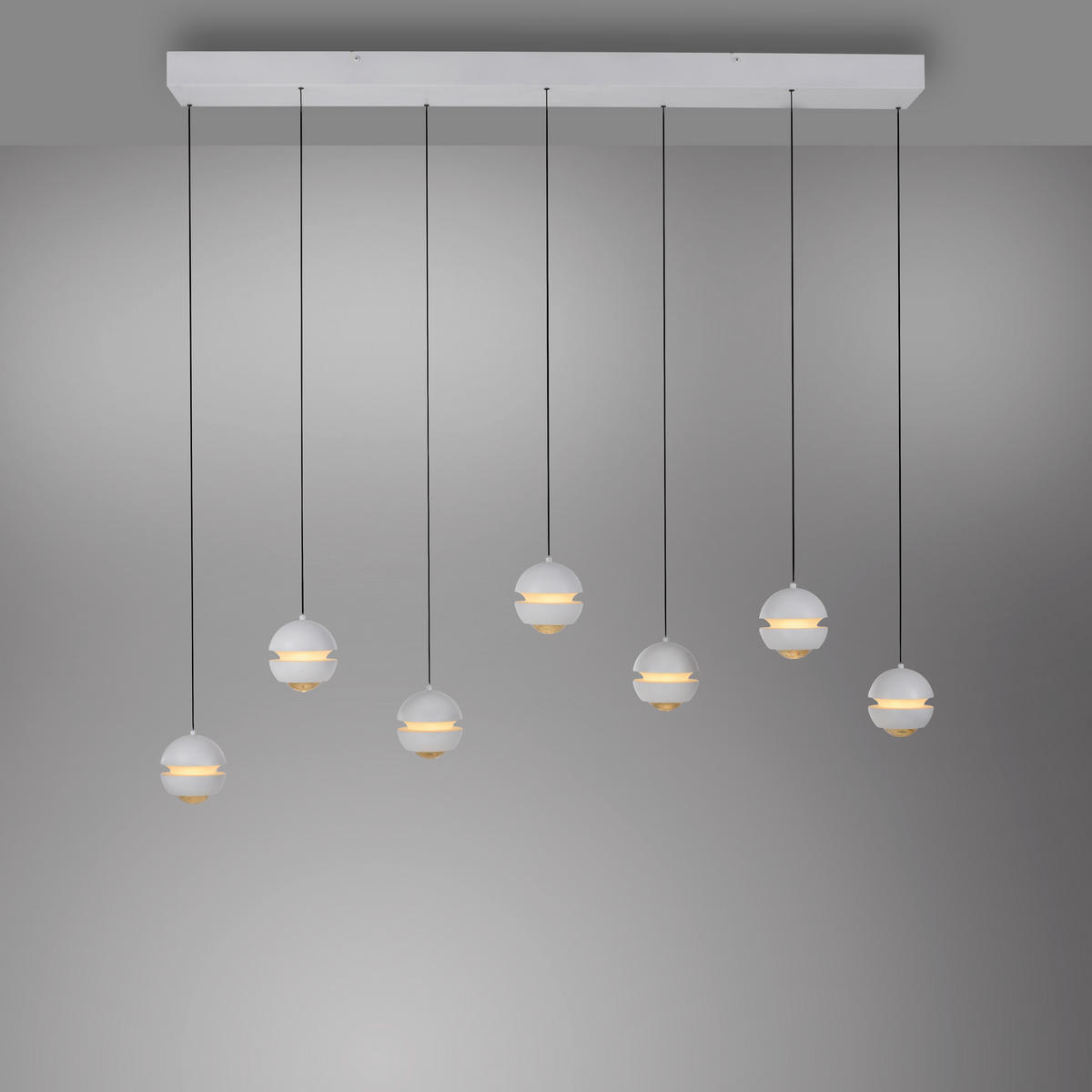 LED-PENDELLEUCHTE 90/30/220 cm  - Weiß, Design, Kunststoff/Metall (90/30/220cm) - Schöner Wohnen