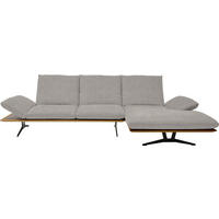 ECKSOFA in Flachgewebe Hellgrau  314/159 cm  - Hellgrau/Schwarz, Design, Holz/Textil (314/159cm) - Dieter Knoll