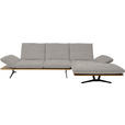 ECKSOFA Formia in Flachgewebe Hellgrau  314/159 cm  - Hellgrau/Schwarz, Design, Holz/Textil (314/159cm) - Dieter Knoll