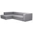 Ecksofa Webstoff Rücken echt - Schwarz/Grau, Design, Kunststoff/Textil (194/304cm) - Dieter Knoll