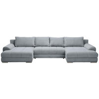 WOHNLANDSCHAFT Dunkelgrau Cord  - Chromfarben/Dunkelgrau, KONVENTIONELL, Kunststoff/Textil (180/376/180cm) - Carryhome