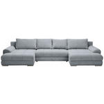 WOHNLANDSCHAFT  in Cord Dunkelgrau  - Chromfarben/Dunkelgrau, KONVENTIONELL, Kunststoff/Textil (180/376/180cm) - Carryhome