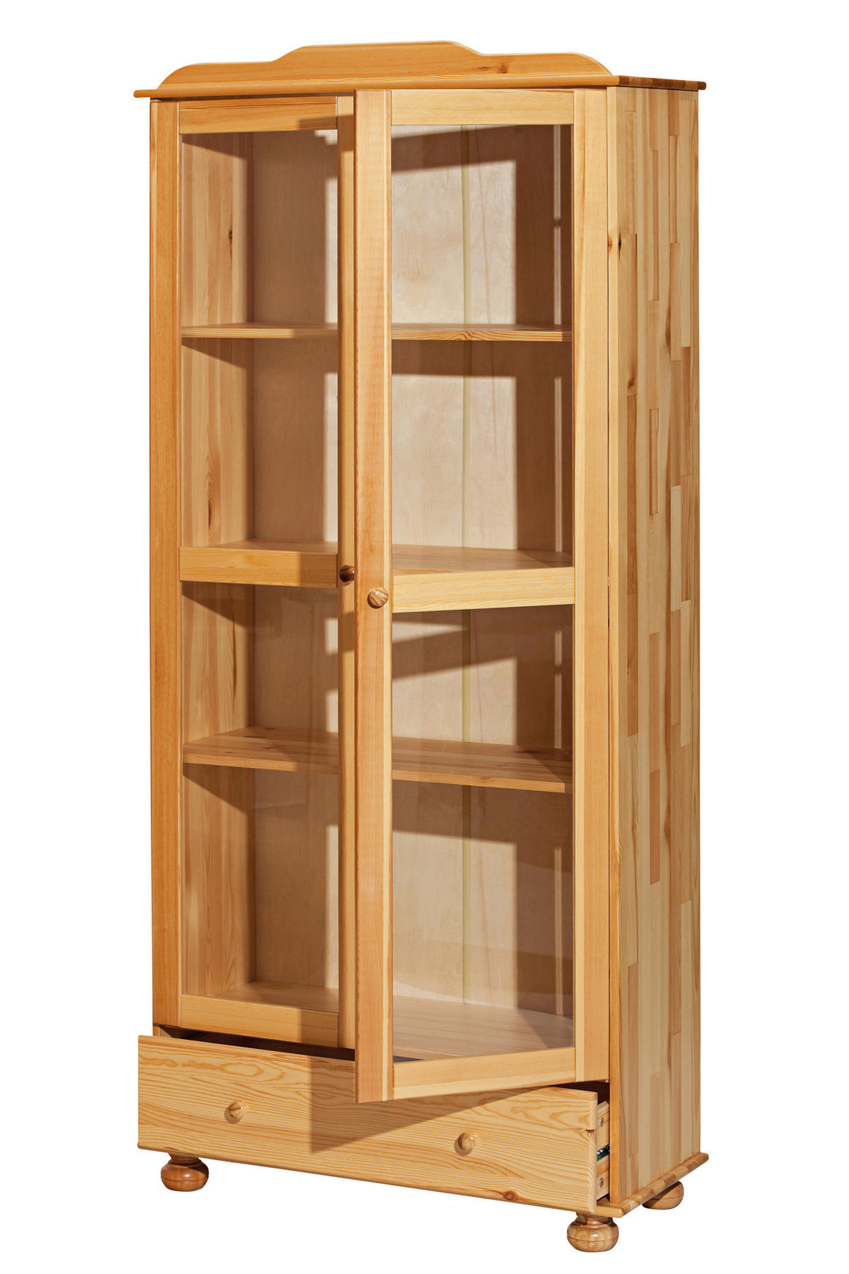 VITRINE  in massiv Kiefer Naturfarben  - Klar/Naturfarben, Natur, Glas/Holz (85/189/35cm) - Livetastic