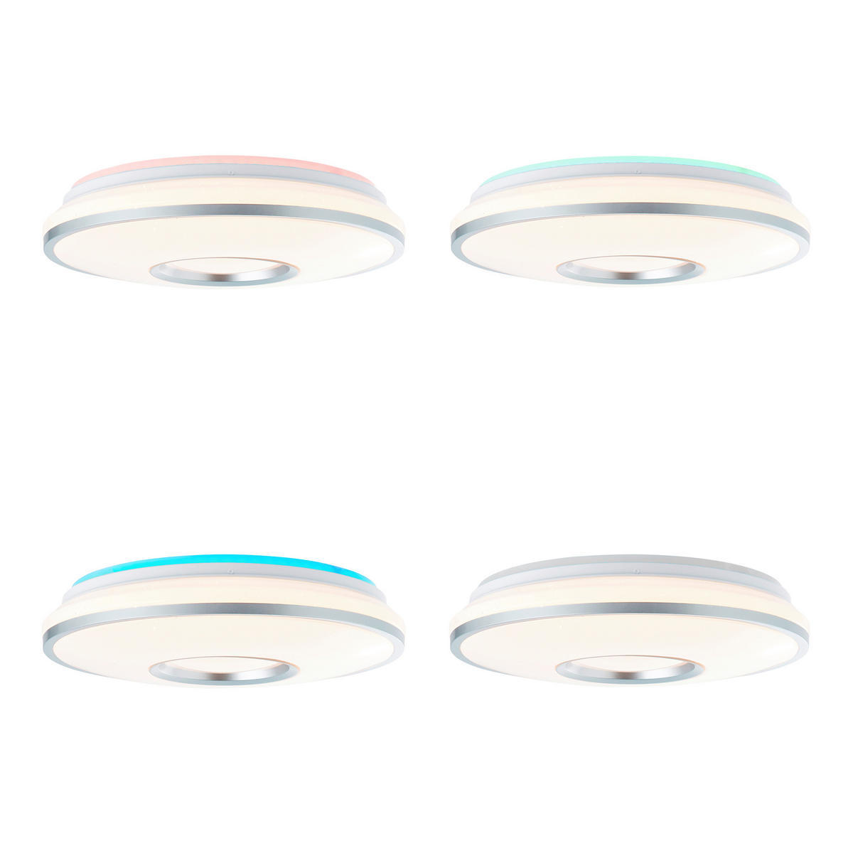 LED-DECKENLEUCHTE  39/10,3 cm    - Weiss/Silberfarben, Design, Kunststoff/Metall (39/10,3cm) - Brilliant