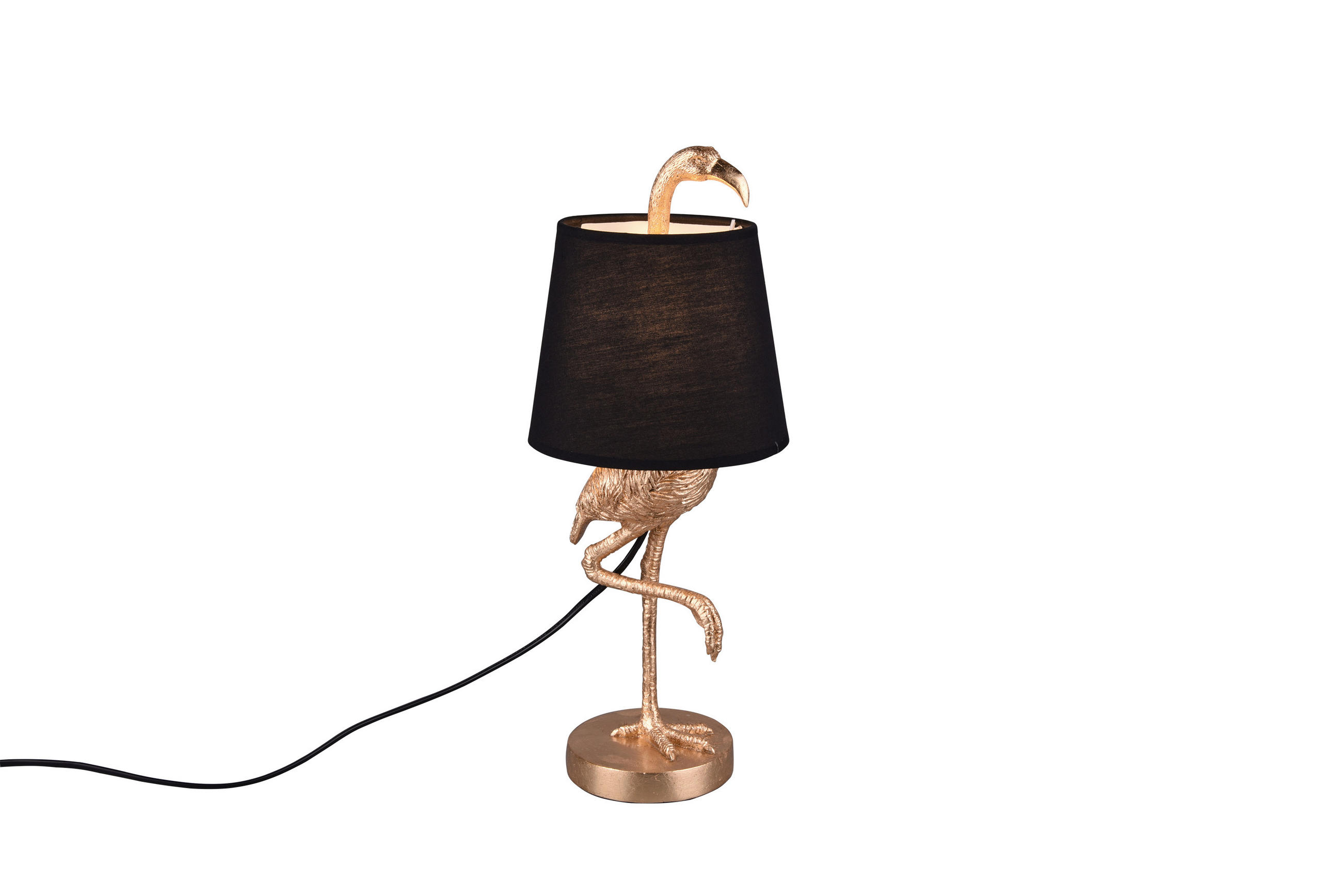 TISCHLEUCHTE 17/42 cm   - Schwarz, LIFESTYLE, Kunststoff/Textil (17/42cm)