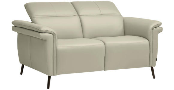 2-SITZER-SOFA  in Echtleder Silberfarben   - Silberfarben/Schwarz, Design, Leder/Metall (162/79/104cm) - Belluti