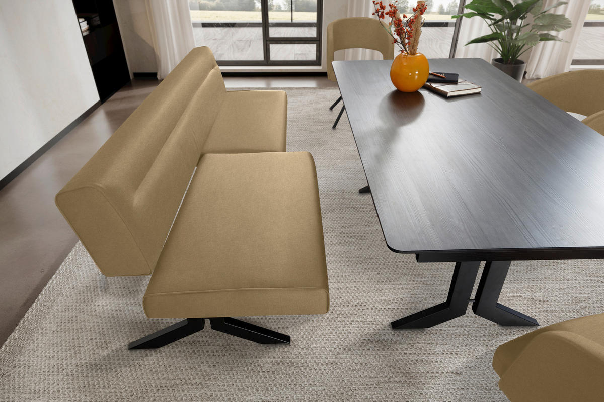 SITZBANK in Metall, Textil Olivgrün  - Schwarz/Olivgrün, Konventionell, Textil/Metall (220/87/70-86cm) - Moderano