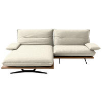 ECKSOFA Chenille, Flachgewebe Beige, Wildeiche  - Wildeiche/Beige, Design, Holz/Textil (161/284cm) - Koinor