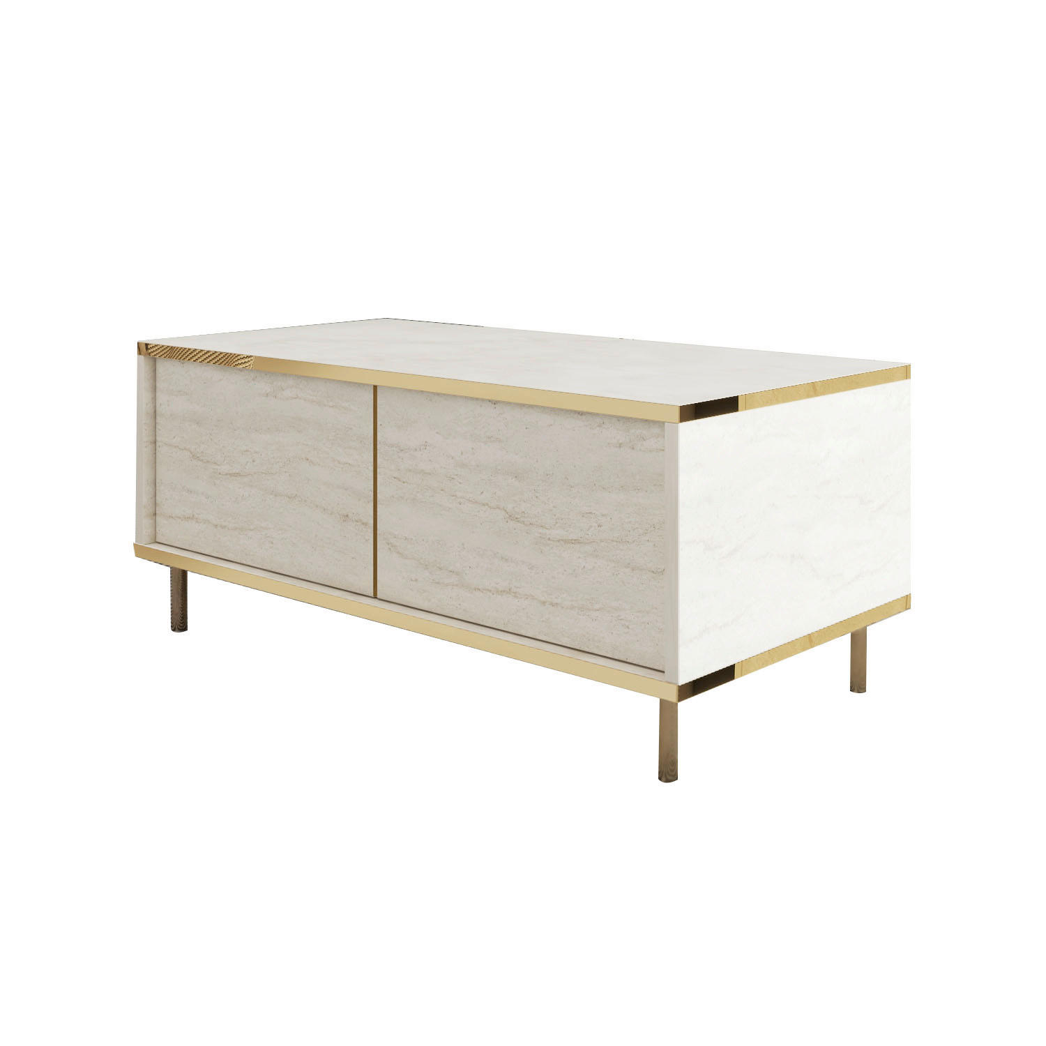 Livetastic Couchtisch Imaj Couchtisch Gold, Beige 45x40x90 cm