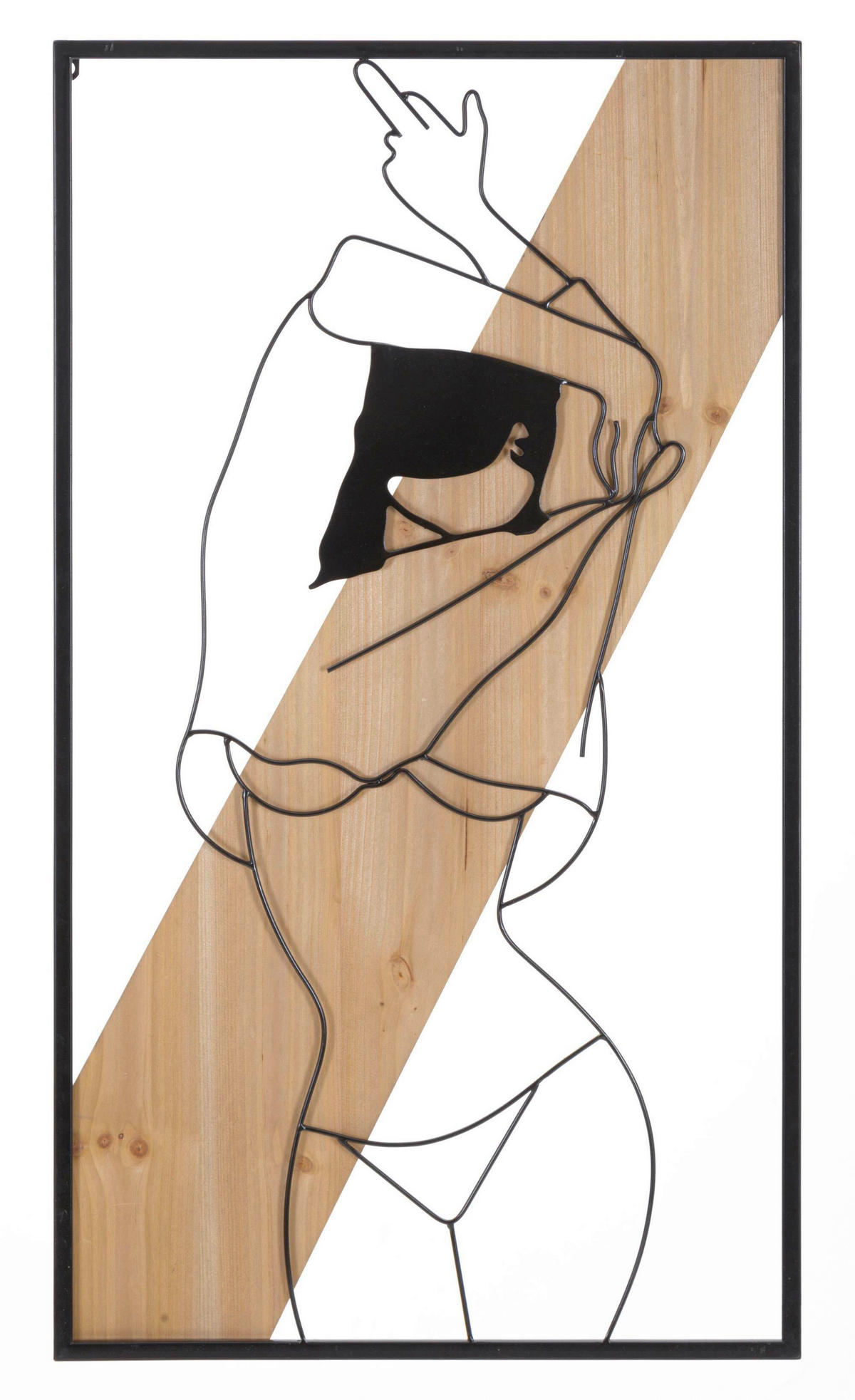 DEKORACE NA ZEĎ 50/90/2 cm  - Basics, kov/kompozitní dřevo (50/90/2cm)