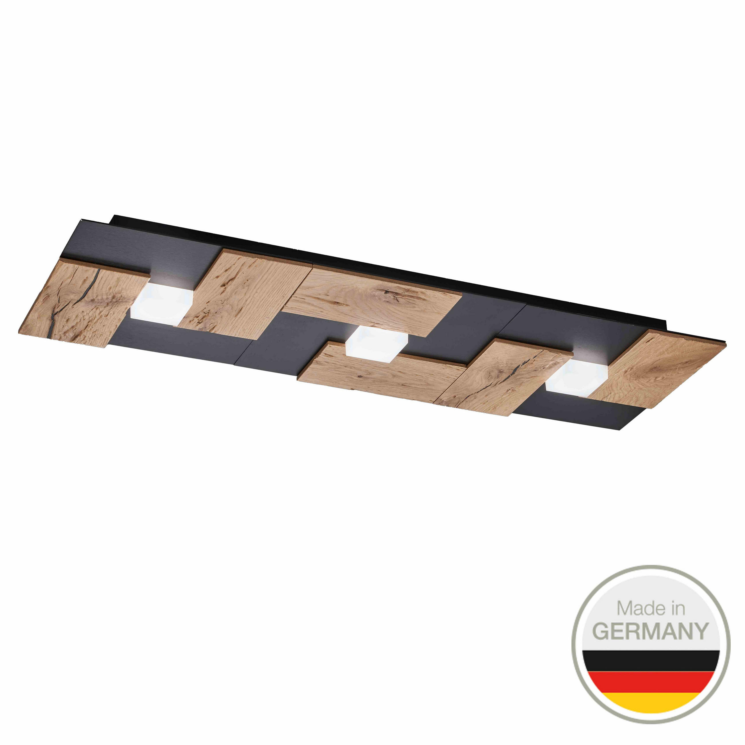 LED-DECKENLEUCHTE 662 77/26/5 cm   - Wildeiche, Natur, Metall (77/26/5cm) - Ambiente