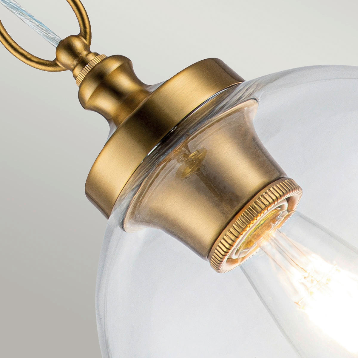 HÄNGELEUCHTE 21.6/44.5 cm    - Messingfarben, Konventionell, Glas/Metall (21.6/44.5cm) - Elstead Lighting