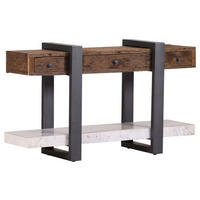 KONSOLENTISCH Recyclingholz massiv Anthrazit, Naturfarben, Weiß, Dunkelbraun  - Anthrazit/Dunkelbraun, LIFESTYLE, Holz/Stein (135/45/79cm) - Landscape