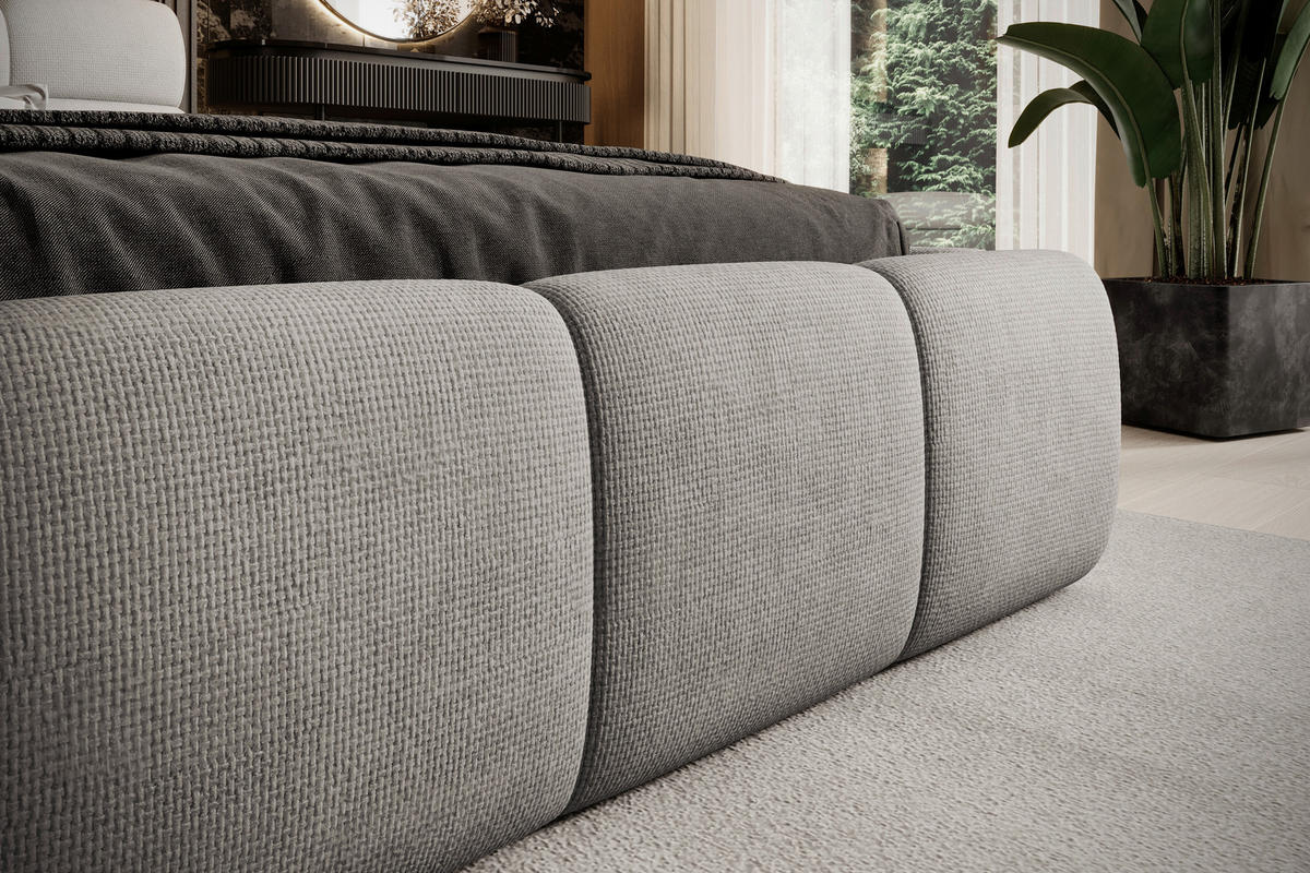 POLSTERBETT 180/200 cm  in Beige  - Beige/Schwarz, Design, Kunststoff/Textil (180/200cm) - Esposa