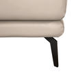 ECKSOFA in Echtleder Creme  - Creme/Schwarz, Design, Leder/Metall (288/184cm) - Novel