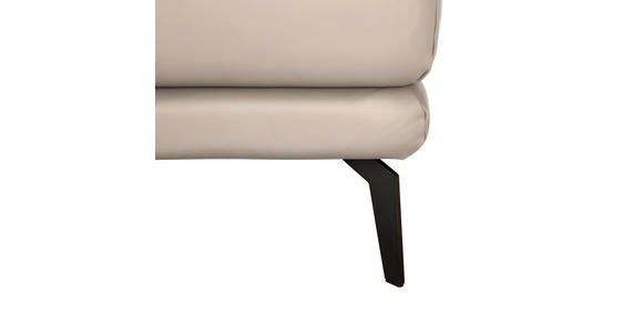 ECKSOFA in Echtleder Creme  - Creme/Schwarz, Design, Leder/Metall (288/184cm) - Novel