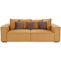 BIGSOFA Chenille Senfgelb  - Taupe/Gelb, Modern, Textil (244/62/117cm) - MID.YOU