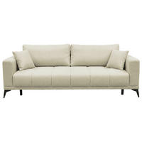 SCHLAFSOFA GRANDE Chenille Beige  inkl. Zierkissen, Rückenkissen, Bettkasten  - Beige/Schwarz, Design, Textil/Metall (238/83/98cm) - MID.YOU