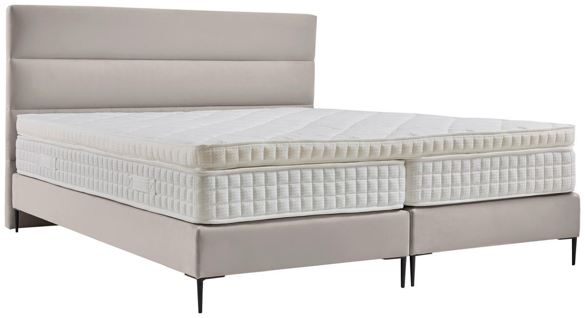 POSTEL BOXSPRING, 200/200 cm, krémová - černá/krémová, Moderní, kov/kompozitní dřevo (200/200cm) - MID.YOU