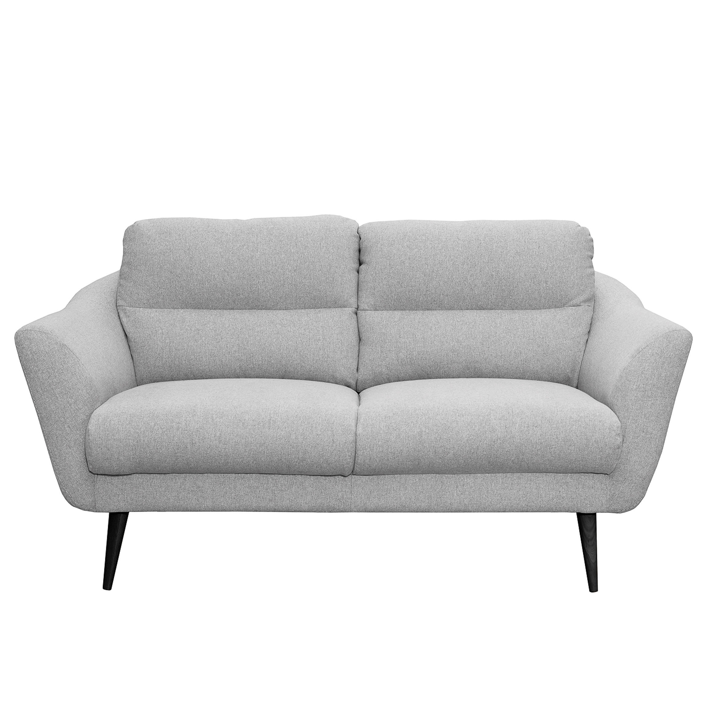 2-SITZER-SOFA in Webstoff Hellgrau  - Hellgrau/Schwarz, Design, Holz/Textil (158/87/88cm) - Livetastic