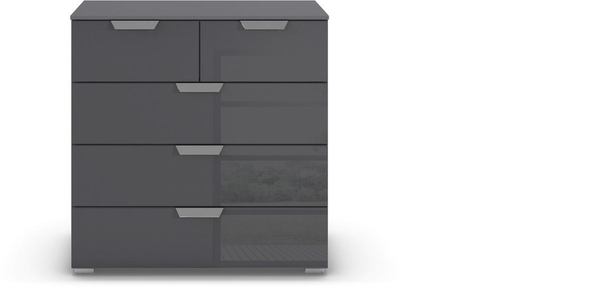 KOMMODE 80/81/42 cm  in Dunkelgrau  - Chromfarben/Dunkelgrau, Design, Glas/Holzwerkstoff (80/81/42cm) - Carryhome