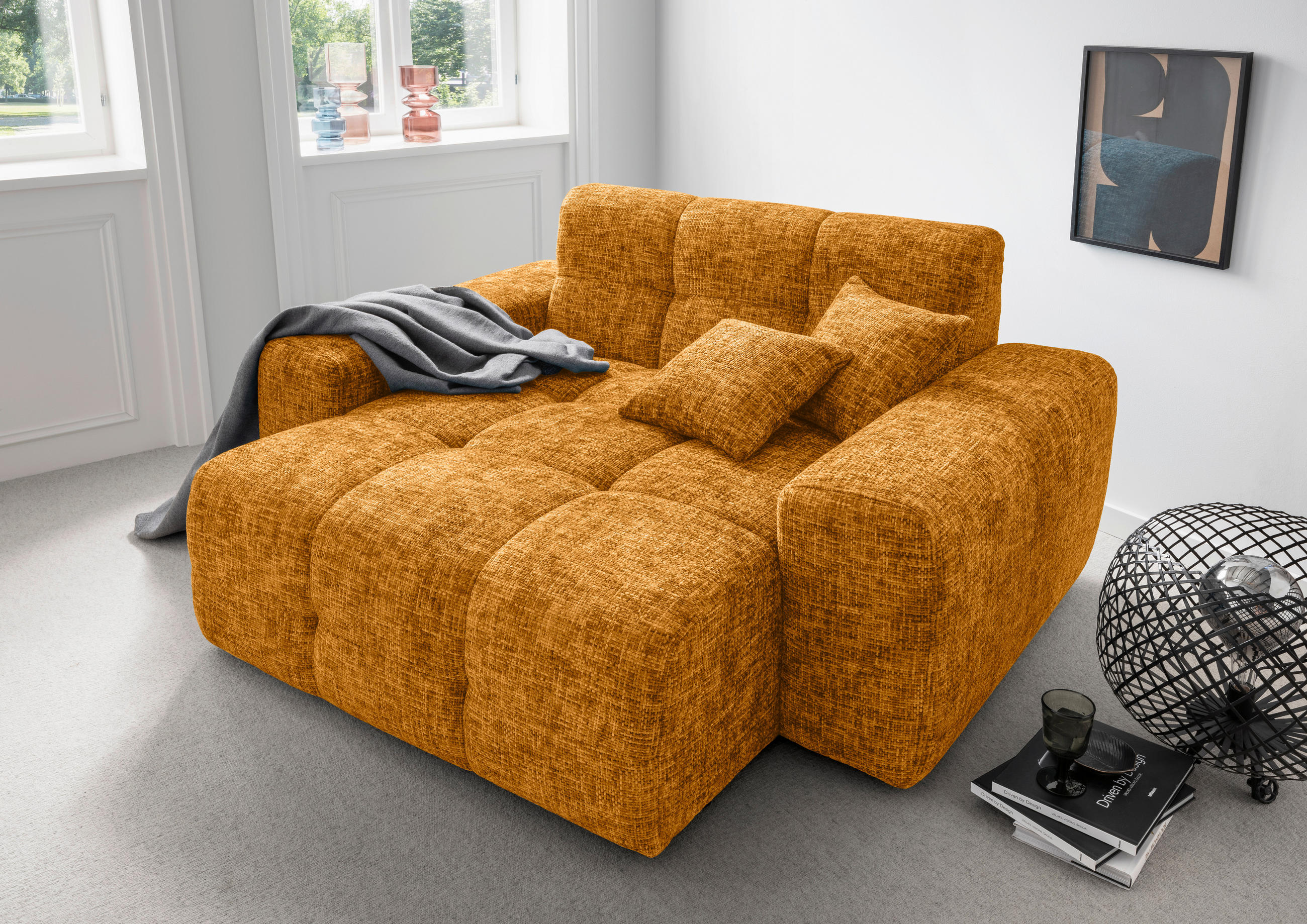 XXL-SESSEL - Goldfarben, MODERN, Kunststoff/Textil (181/87/155cm) - Livetastic