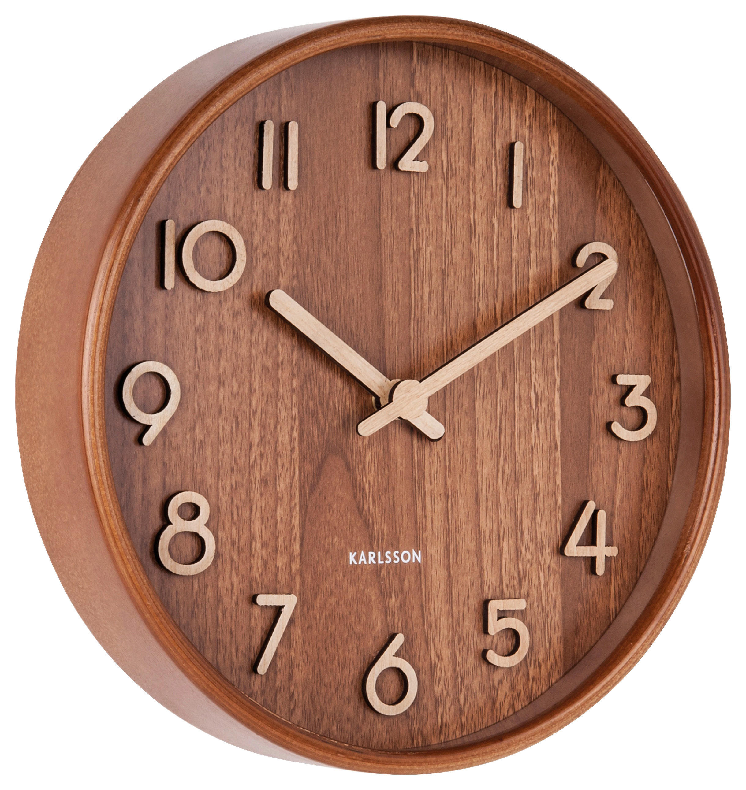 WANDUHR  Braun  - Braun, Basics, Holz (22/22/4,5cm) - Karlsson