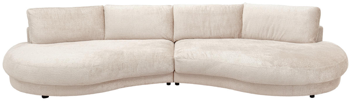 BIGSOFA  in Chenille Creme  - Creme/Schwarz, Design, Kunststoff/Textil (410/86/166cm) - Pure Home Lifestyle