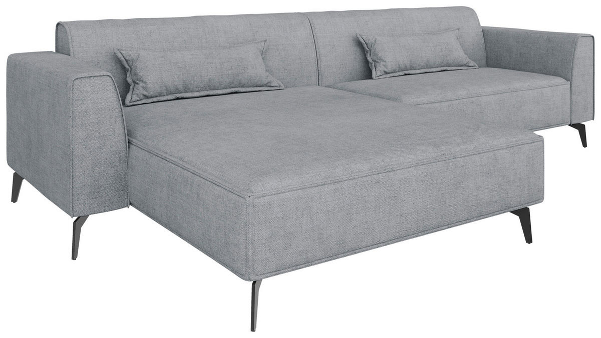 ECKSOFA  in Grau  190/295 cm  - Schwarz/Grau, MODERN, Textil/Metall (190/295cm) - Carryhome