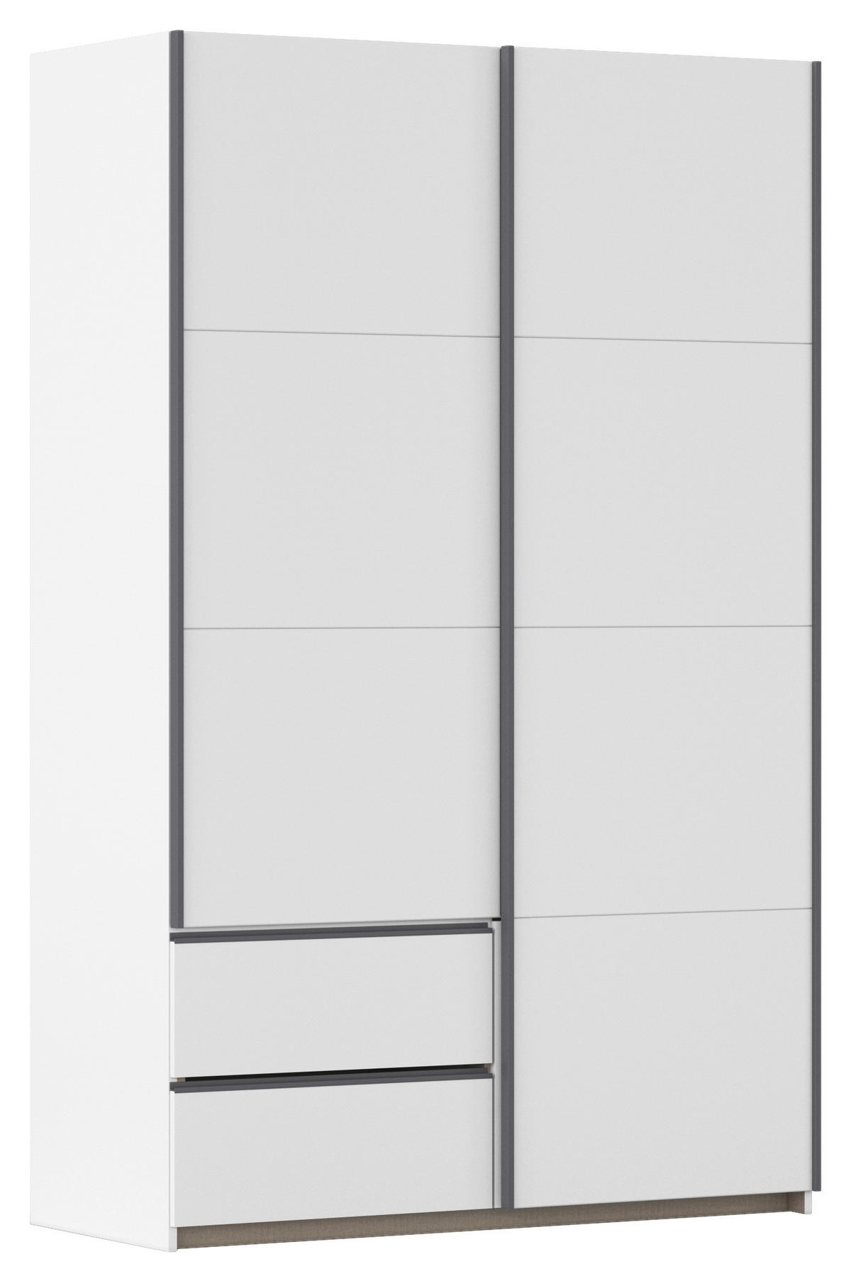 SCHWEBETÜRENSCHRANK in Weiss  - Weiss/Grau, Modern, Holzwerkstoff (131/210/59cm) - Rauch Möbel