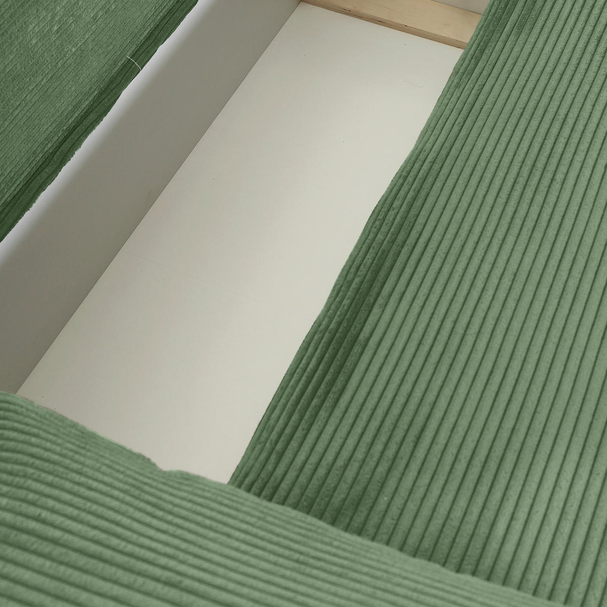 ECKSOFA in Cord Olivgrün  - Schwarz/Olivgrün, Konventionell, Kunststoff/Textil (266/180cm) - MID.YOU