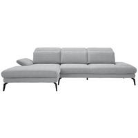 ECKSOFA in Webstoff Hellgrau  - Hellgrau/Schwarz, Design, Textil/Metall (180/289cm) - Stylife