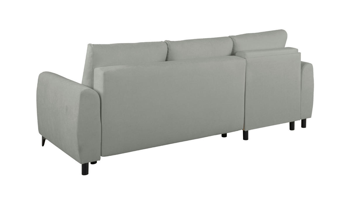 ECKSOFA Moli Dunkelgrau  - Dunkelgrau/Schwarz, Design, Textil/Metall (236/148cm) - MID.YOU