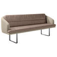 SITZBANK 255/89/68 cm Velours, Flachgewebe Sandfarben, Hellbraun Metall  - Sandfarben/Hellbraun, Design, Textil/Metall (255/89/68cm) - Dieter Knoll