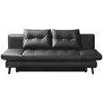 SCHLAFSOFA Liane Anthrazit Echtleder  - Anthrazit/Schwarz, Design, Leder/Metall (209/94/94cm) - Novel
