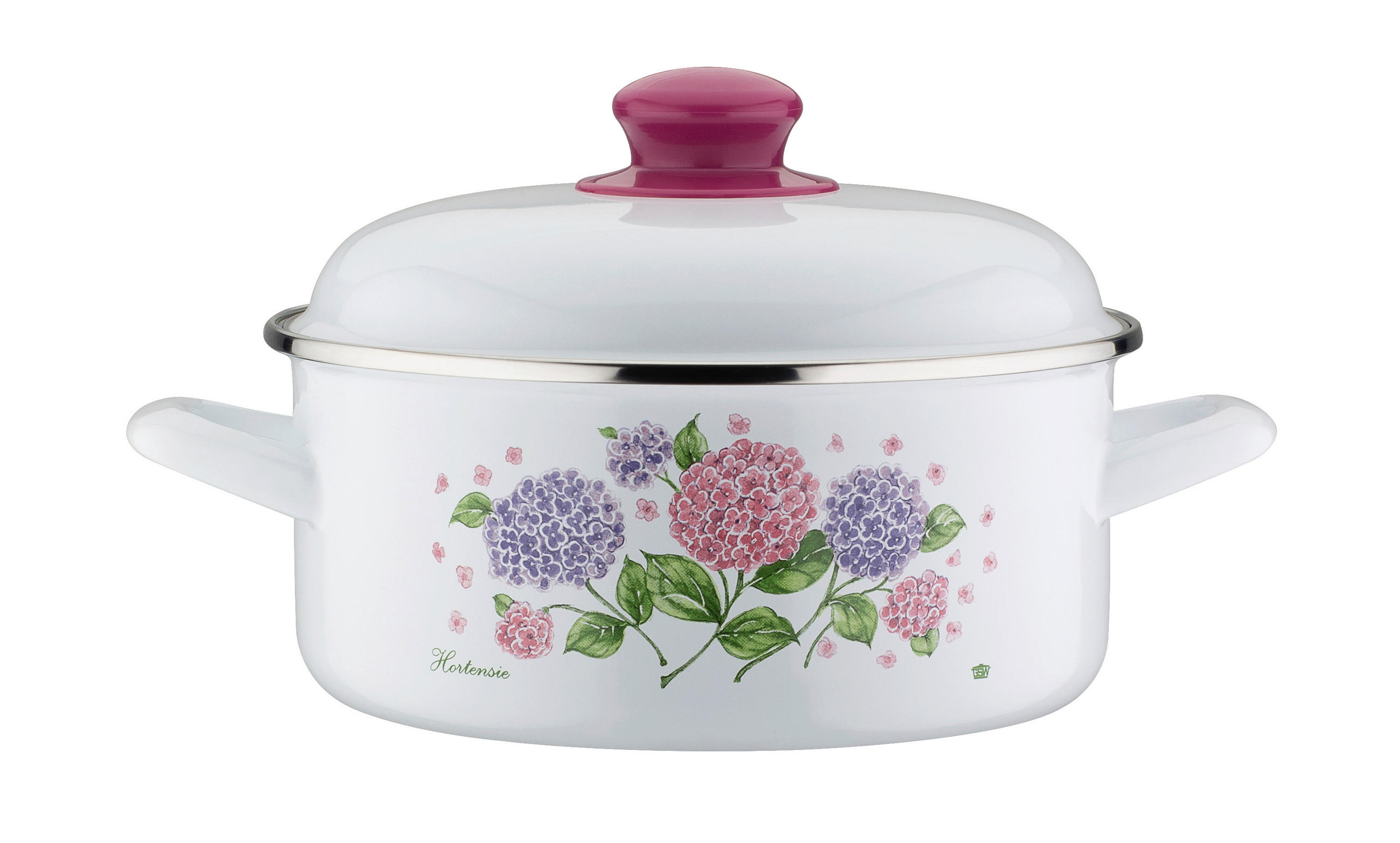 KOCHTOPFSET HORTENSIE 4-teilig  - Weiß, Basics, Metall - GSW