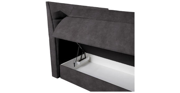 BOXSPRINGBETT 160/200 cm  in Anthrazit  - Wengefarben/Anthrazit, KONVENTIONELL, Holz/Textil (160/200cm) - Xora