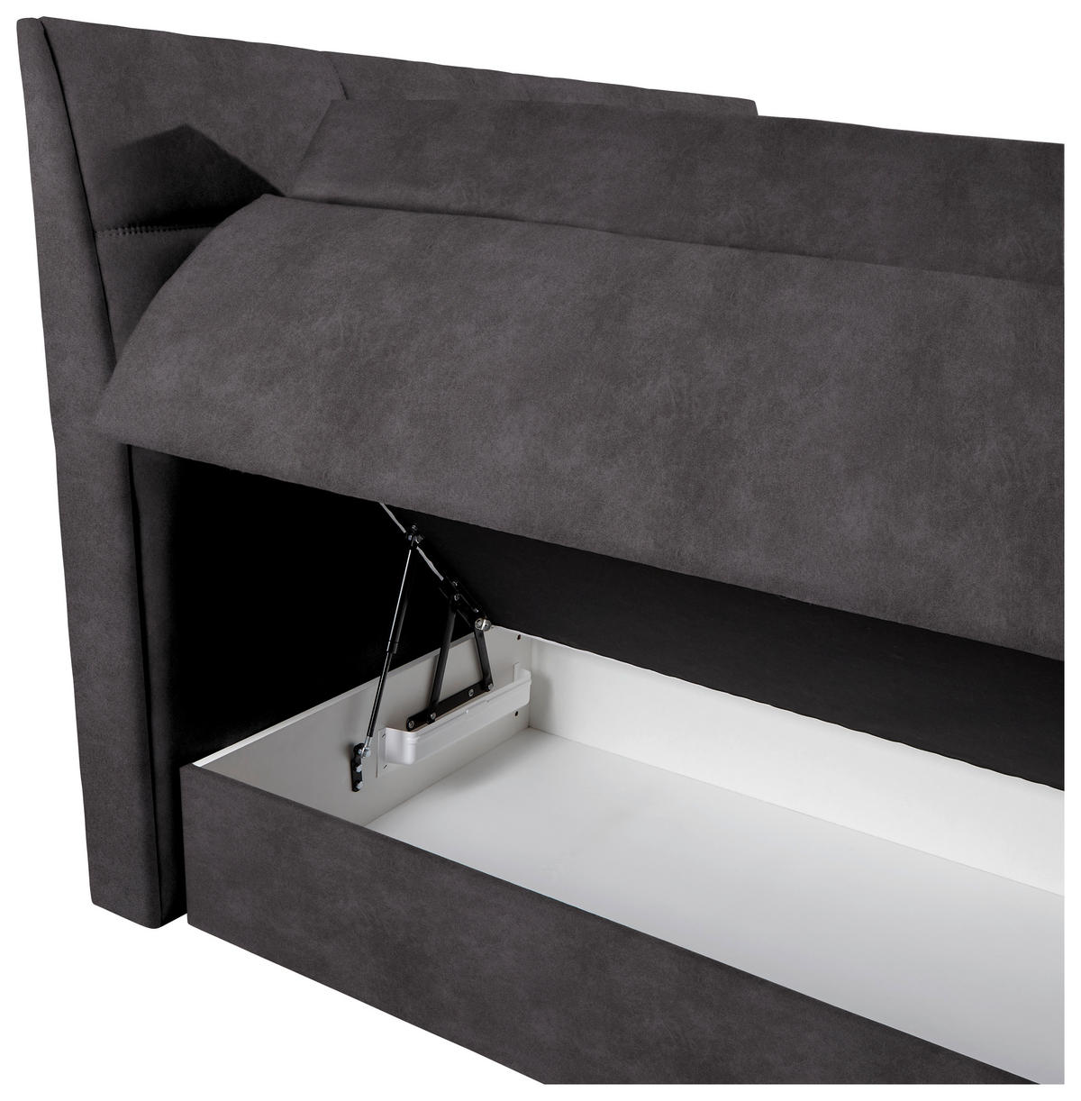 BOXSPRINGBETT 160/200 cm  in Anthrazit  - Wengefarben/Anthrazit, Konventionell, Holz/Textil (160/200cm) - Xora