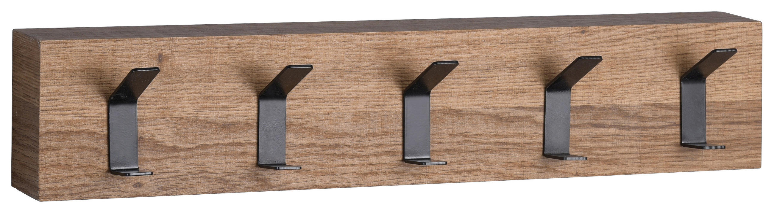 GARDEROBENPANEEL  in 50/10/5 cm  - Eichefarben/Schwarz, Basics, Holzwerkstoff/Metall (50/10/5cm)