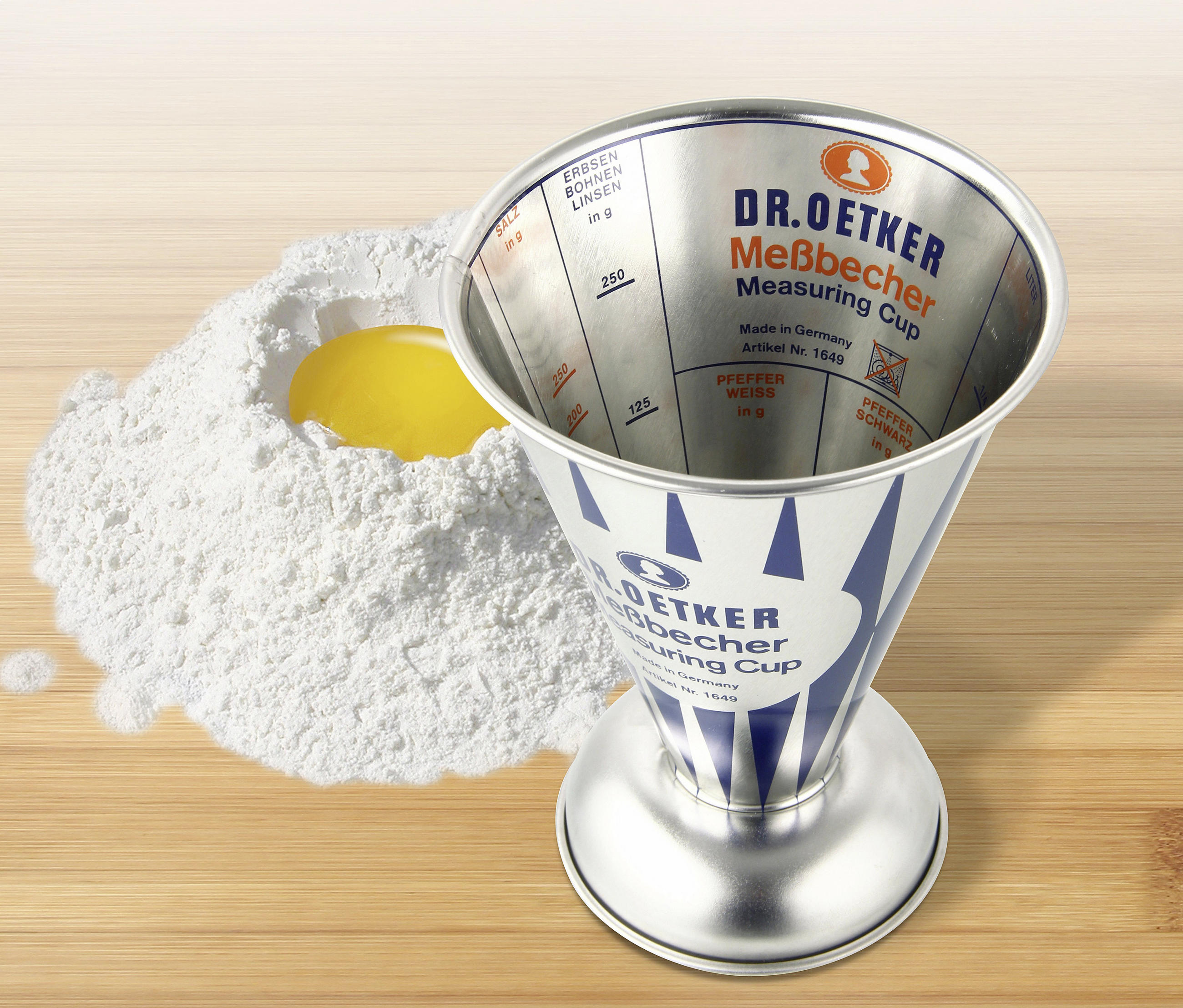 MESSBECHER - Hellgrau, Basics, Metall (0,5l) - Dr.Oetker