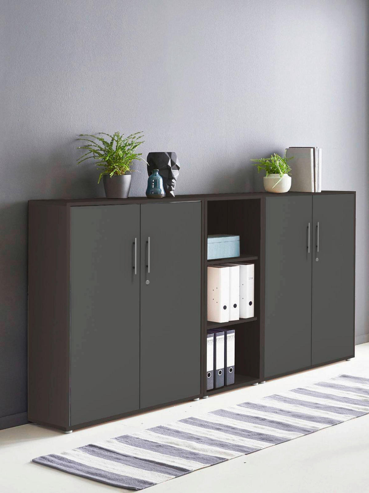 AKTENSCHRANK Anthrazit  - Anthrazit, MODERN, Holzwerkstoff (212,9/113,6/33cm) - MID.YOU