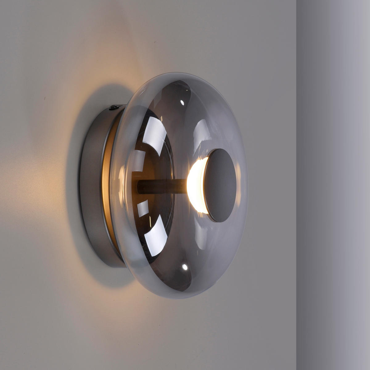 LED-WANDLEUCHTE SW POSH 22/22/11 cm   - Grau, Design, Glas/Kunststoff (22/22/11cm) - Schöner Wohnen