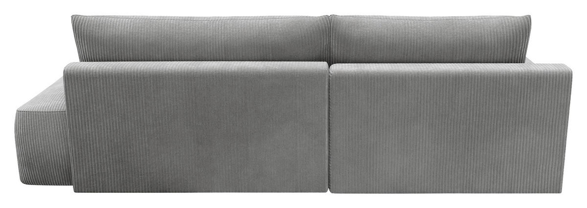 ECKSCHLAFSOFA in Cord Dunkelgrau  - Dunkelgrau/Schwarz, Modern, Kunststoff/Textil (167/253cm) - Trendmanufaktur