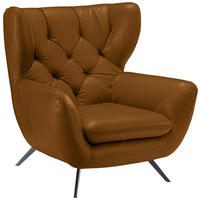 CHESTERFIELD-SESSEL in Mikrofaser Gelb, Orange  - Gelb/Schwarz, Design, Textil/Metall (100/106/95cm) - Pure Home Lifestyle