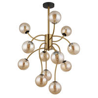STROPNÍ LED SVÍTIDLO, 62/93 cm  - barvy zlata/barvy mosazi, Design, kov/sklo (62/93cm) - Globo